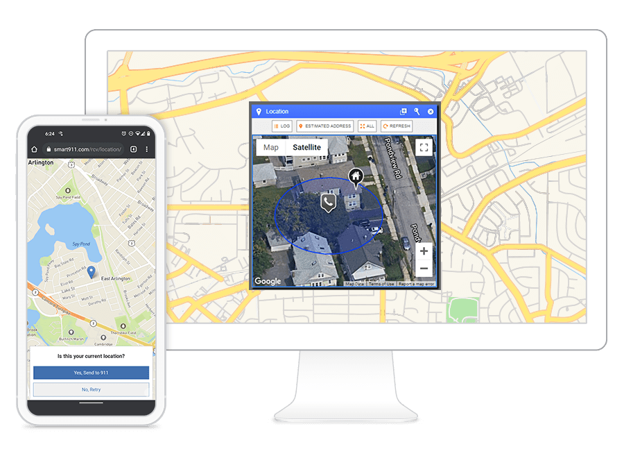 phone gps map on mobile and desktop